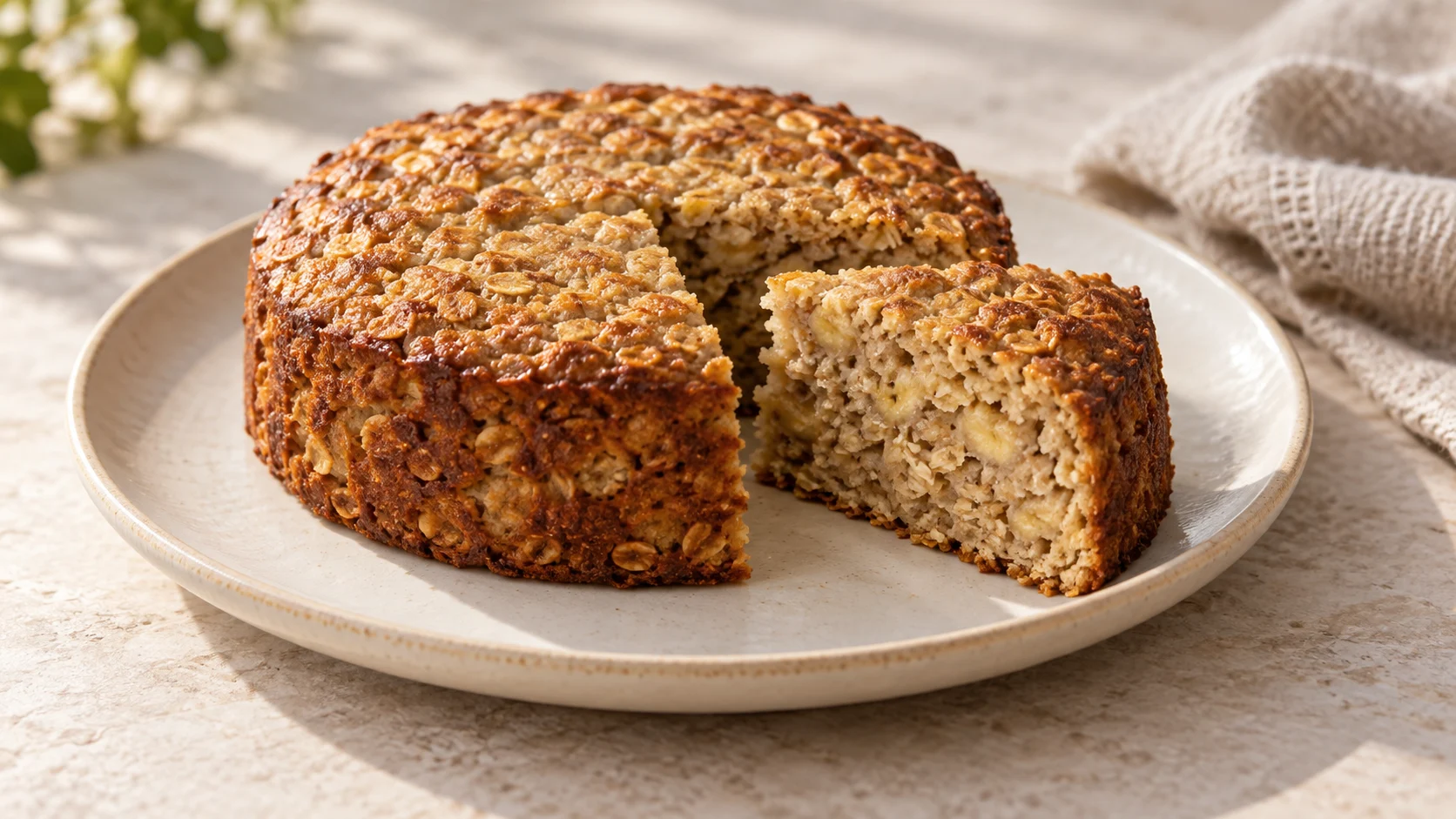 Bolo de banana com aveia