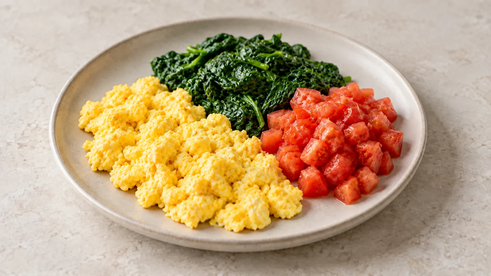 Egg, Spinach, and Tomato Plate