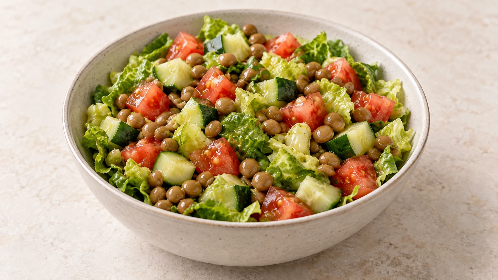 Lentil Tomato Cucumber Salad