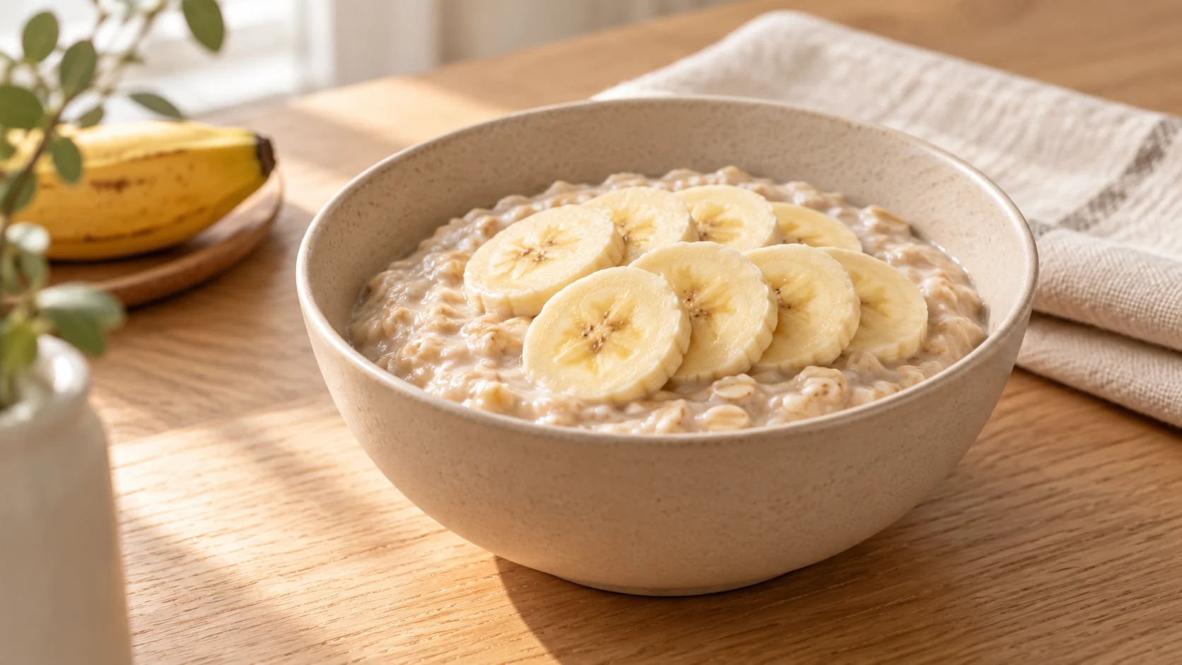 Mingau de aveia com banana