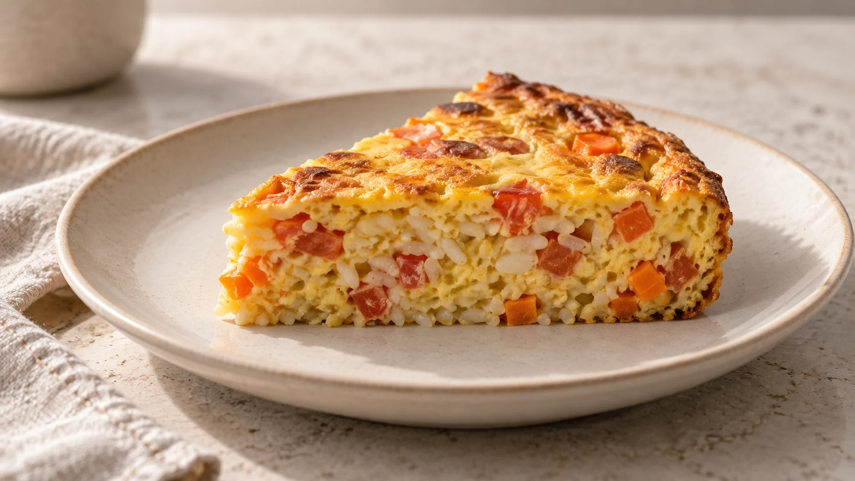 Omelete de forno com arroz