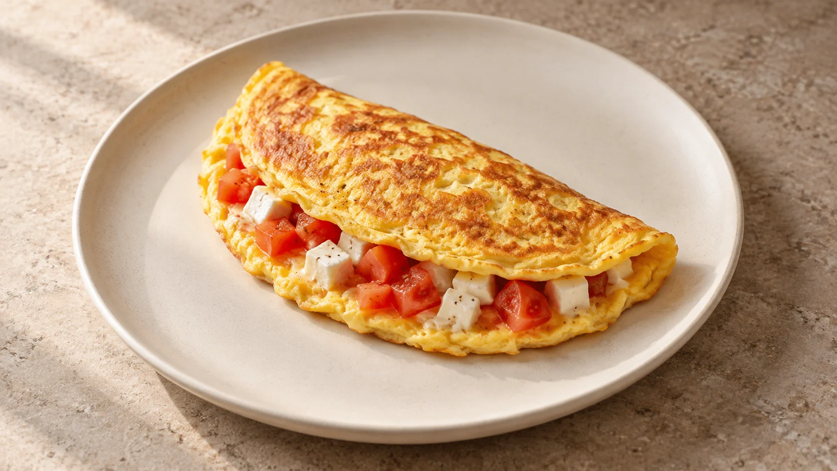 Omelete de tomate com queijo minas