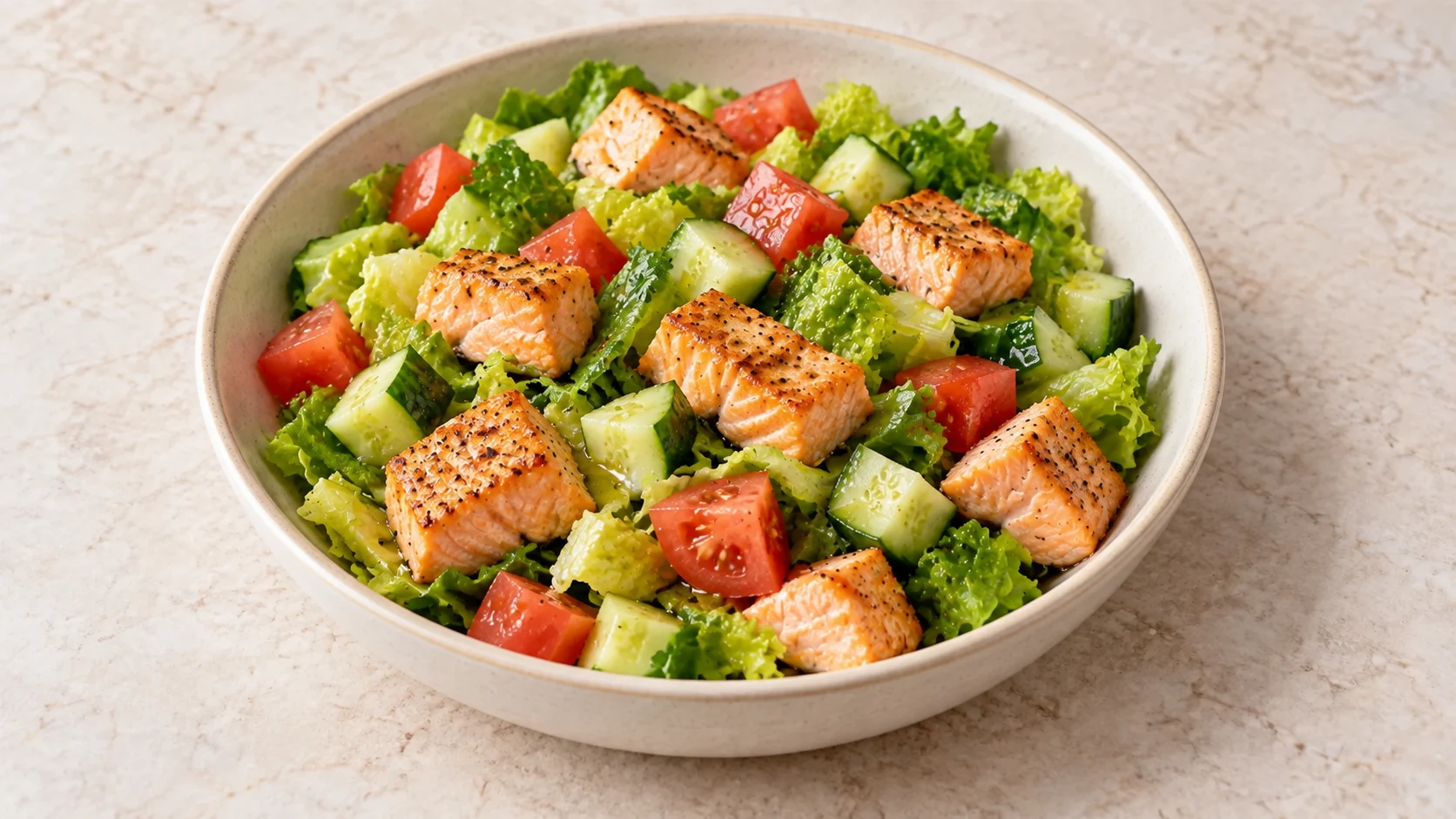 Salmon Cucumber Tomato Salad