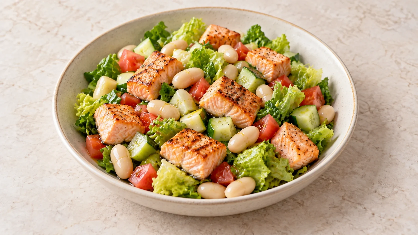 Salmon and White Bean Garden Salad