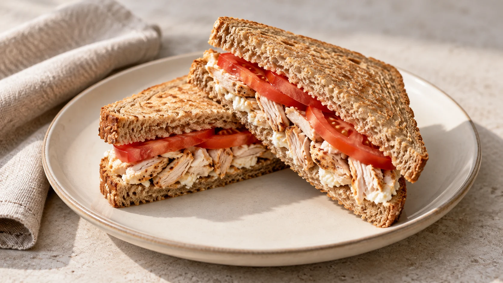 Sanduíche de frango com ricota