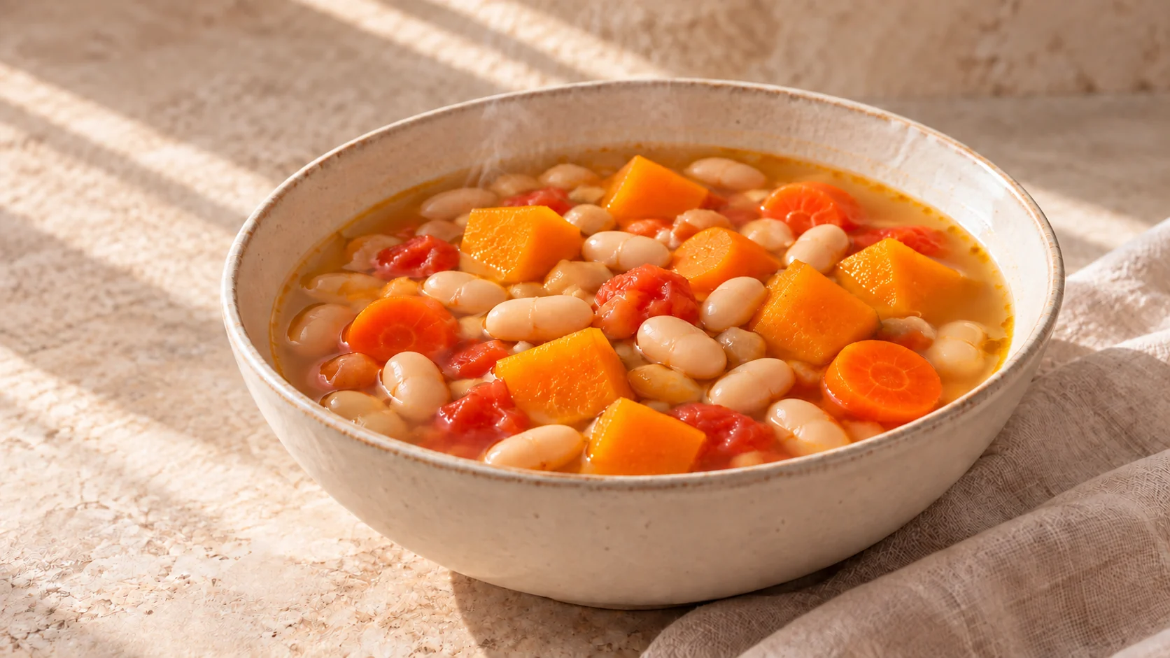 Sopa de feijão-branco com legumes