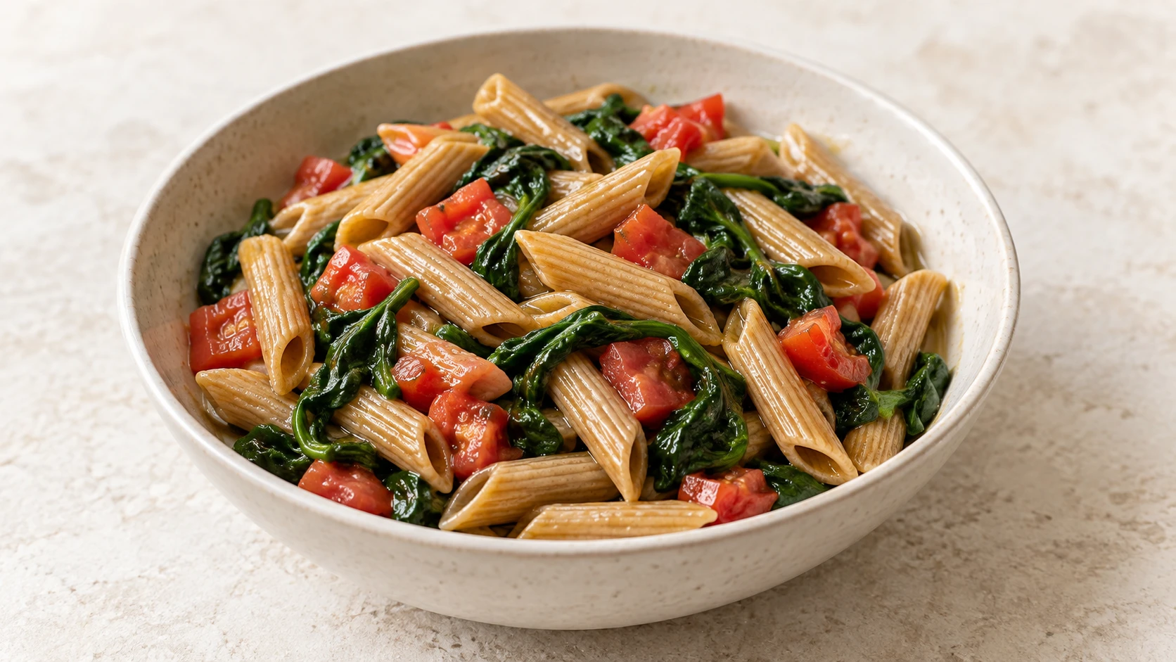 Whole-Grain Pasta with Spinach and Tomato